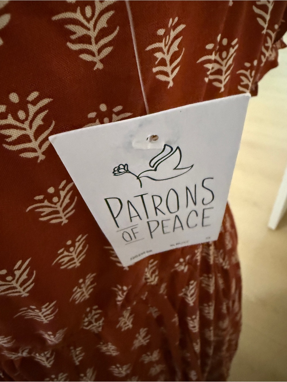 Patrons of Peace Rust Red Floral Maxi Dress - Picture 5 of 6